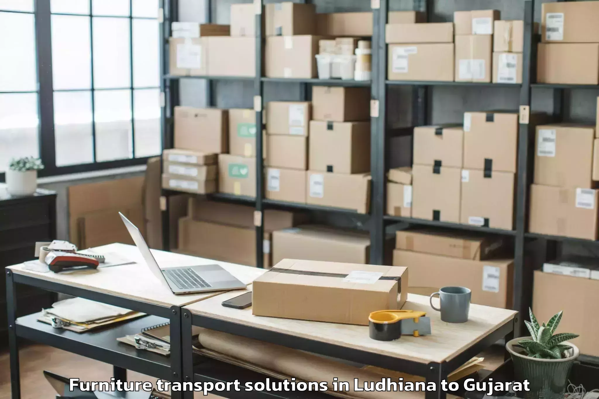 Ludhiana to Bhiloda Furniture Transport Solutions Booking